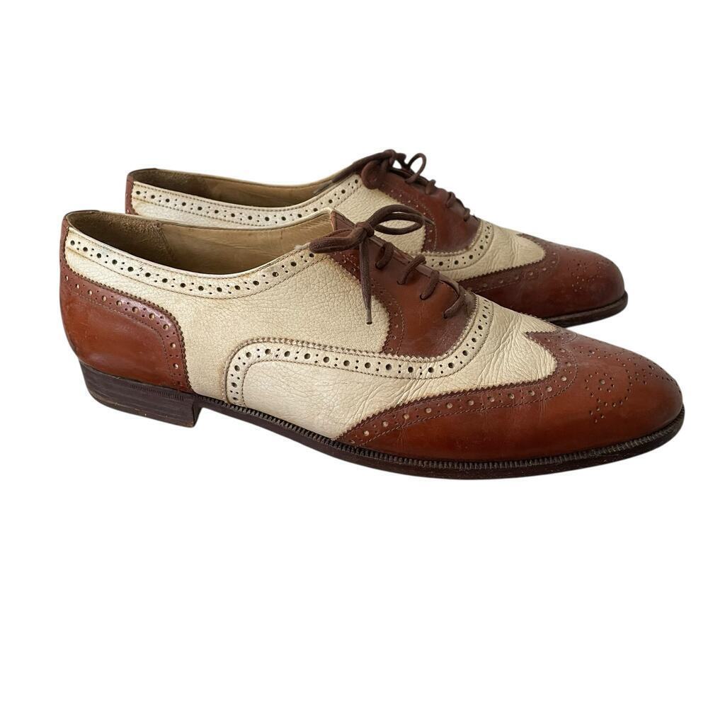 Bragano Men’s Oxford by Cole Haan Two Tone Brown Cream Size 9.5 - Picture 4 of 9